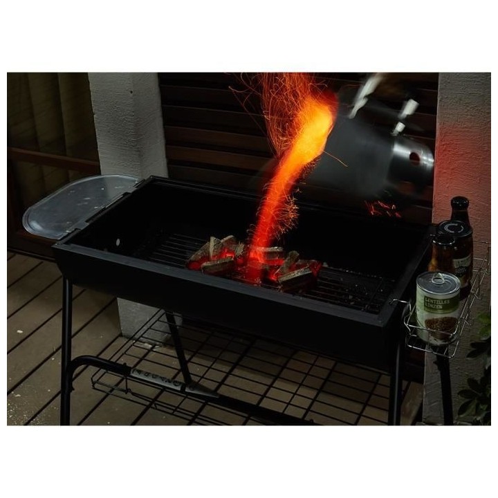 Cheminée d'allumage en acier pour barbecue a charbon de bois