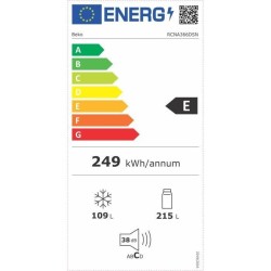 BEKO - RCNA366DSN - Réfrigérateur congélateur bas - 320 L (211+109) - NeoFrost - Gris acier