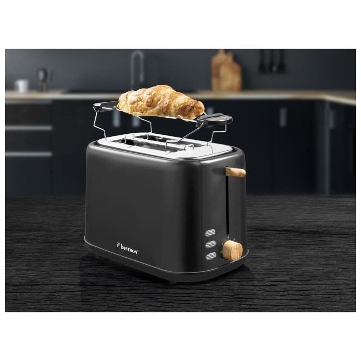 Bestron Grille-pain pour 2 tranches de pain grillé, Inclut support a