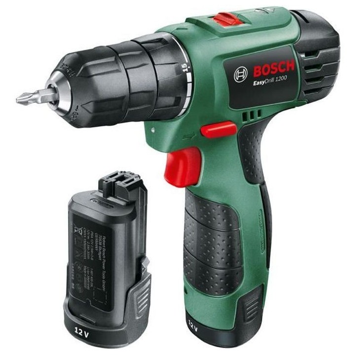 Perceuse-visseuse sans-fil Bosch - EasyDrill 1200 (Livrée avec 2 batt