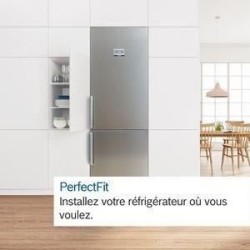 Réfrigérateur combiné pose-libre BOSCH - KGN36VLDT - SER4 - Réfrigérateur: 218 l - Congélateur: 103 l - 186X60X66cm - INOX