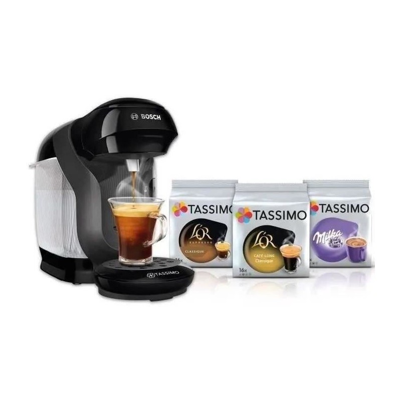 Machine STYLE BOSCH - TAS1102 noir + 3 packs de T- Discs BOSCH - TASSIMO