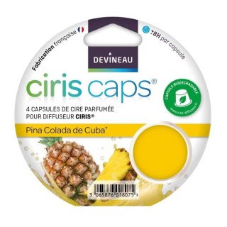 DEVINEAU Lot 4 capsules de cire parfumée Ciris - Piña colada de Cuba