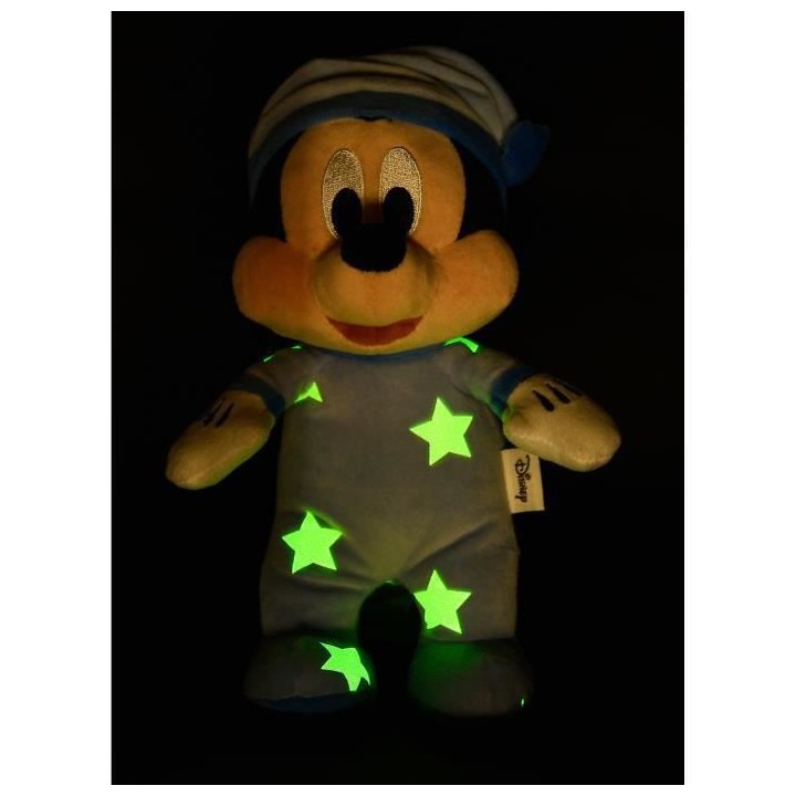 Peluche Disney Mickey Phosphorescente - 25 x 13 13 cm - Impression lum