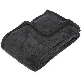 Plaid microfibre - 125 x 150 cm - Gris foncé