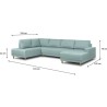 Canapé d'angle panoramique convertible JAKOB - 7 places - Bleu gris - Scandinave - L318 x H 78 x P 194 cm