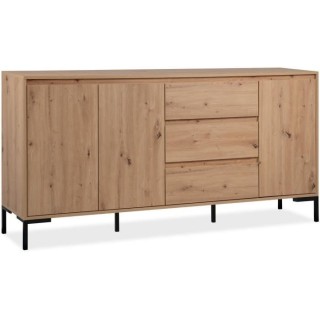 Enfilade Korsika 51A - Chene artisan - 3 portes, 3 tiroirs, 2 étagere