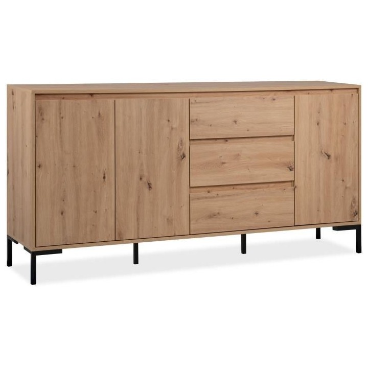 Enfilade Korsika 51A - Chene artisan - 3 portes, 3 tiroirs, 2 étagere