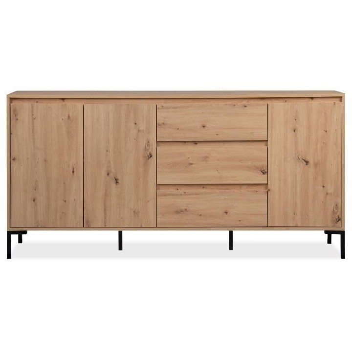 Enfilade Korsika 51A - Chene artisan - 3 portes, 3 tiroirs, 2 étagere