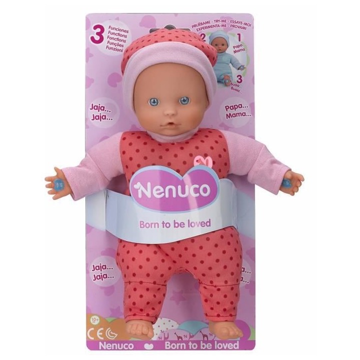 Nenuco - Poupon Soft 25 cm rose - 3 fonctions