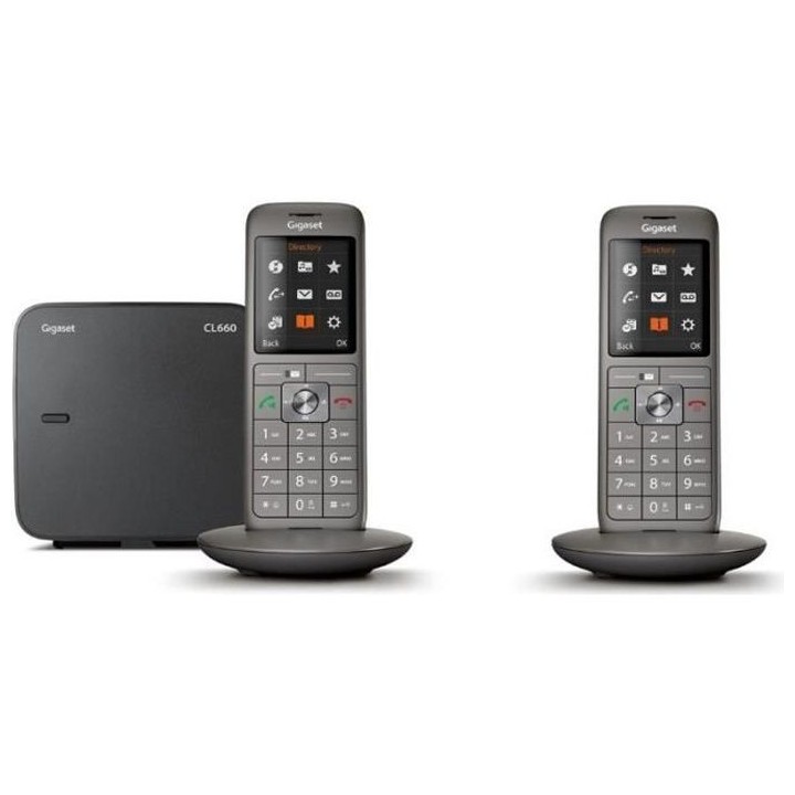 GIGASET Téléphone Fixe CL 660 Duo Anthracite