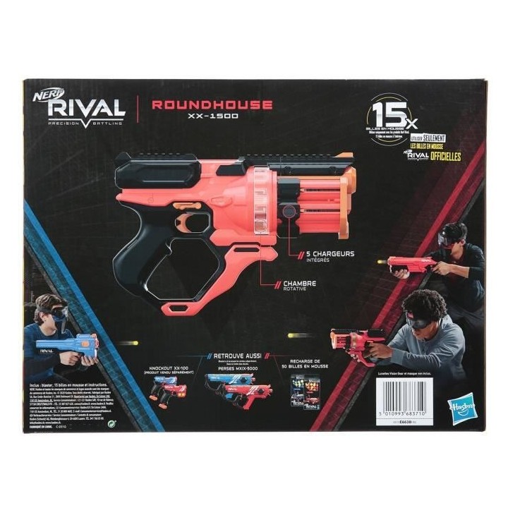 Nerf Rival Roundhouse XX-1500 rouge et Billes en Mousse Nerf Rival Off