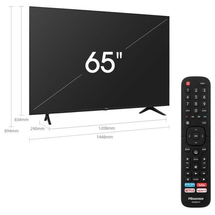 HISENSE 65AE7000F TV LED 65'' (164cm) - UHD 4K - HDR 10+ - Smart TV -