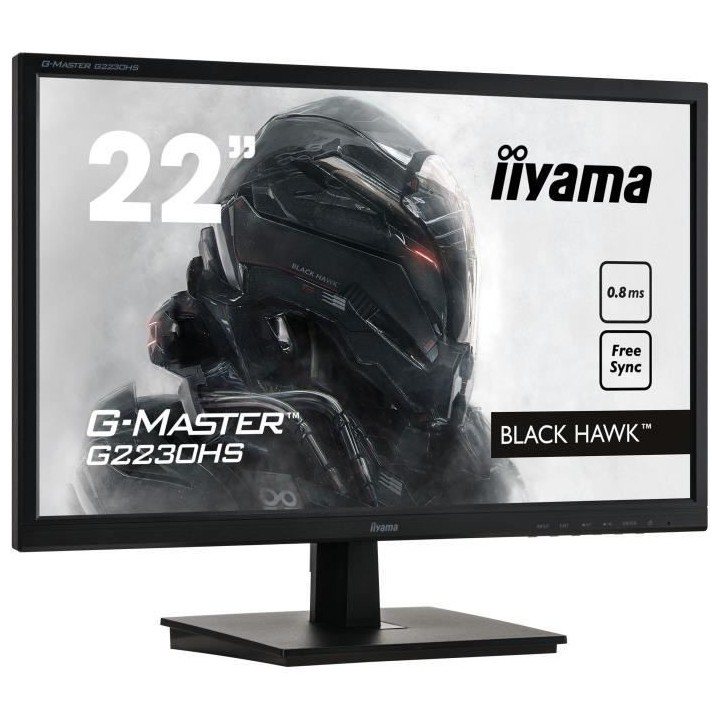 Ecran PC Gamer - IIYAMA G-Master Black Hawk G2230HS-B1 - 21,5 FHD - Da