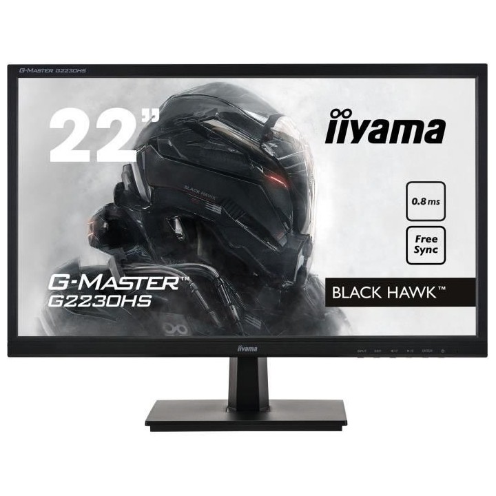 Ecran PC Gamer - IIYAMA G-Master Black Hawk G2230HS-B1 - 21,5 FHD - Da