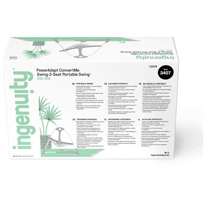 Balancelle INGENUITY - USB - 5 vitesses - 61 x 77 x 53 cm - Multicolor