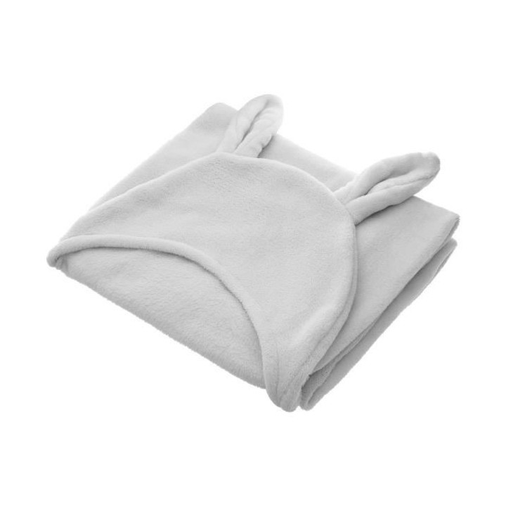 Plaid oreilles 100x100 - Gris - Style enfant