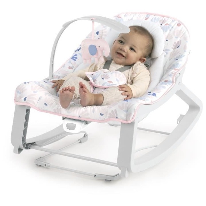 Transat INGENUITY Keep Cosy - 3 en 1 - - 53 x 65 x 51 cm - Blanc Rose