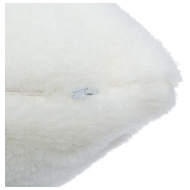 Coussin Fake Fur Chat 100% polyester - Blanc