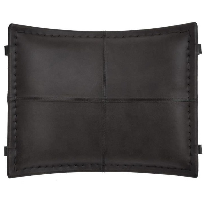 Tabouret d'appoint cuir Dario - L. 50 x P. 40 x H. 45 cm - Noir