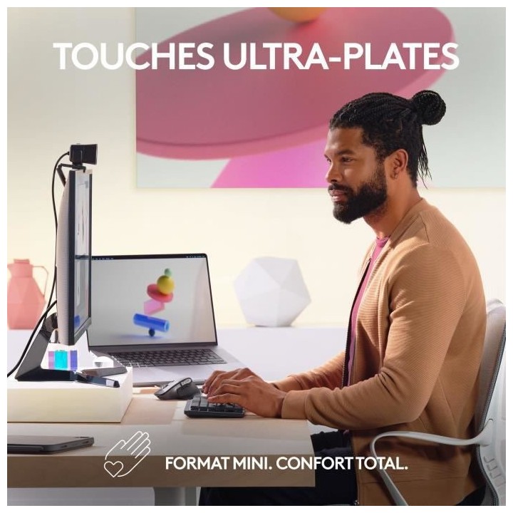 Logitech - Clavier sans fil pour Mac - MX Mechanical Mini - Gris Sidé