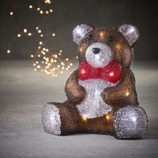 Ours acrylIque marron 24led IP44 - l25xb19xh26,5cm