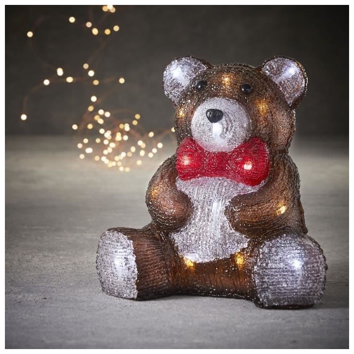 Ours acrylIque marron 24led IP44 - l25xb19xh26,5cm
