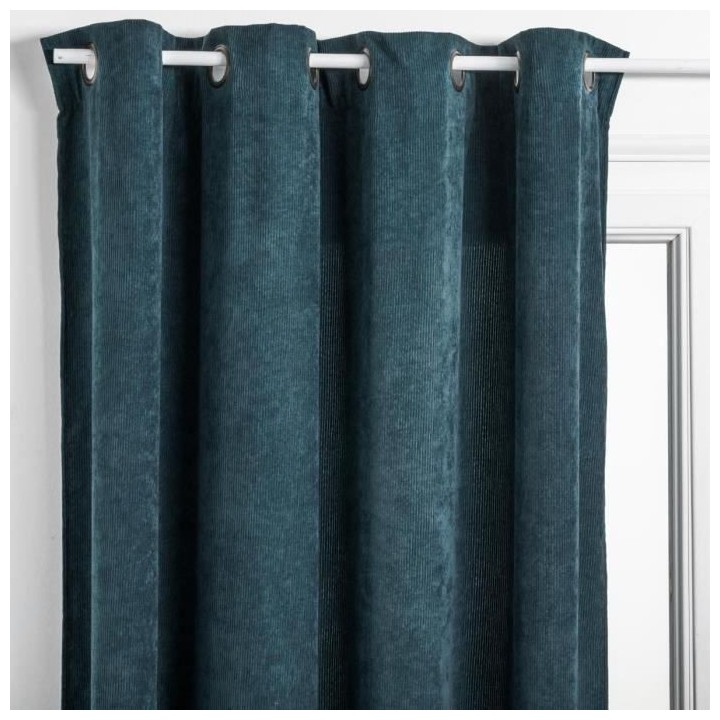 Rideau Cotelé - 140 x 260 cm - Bleu