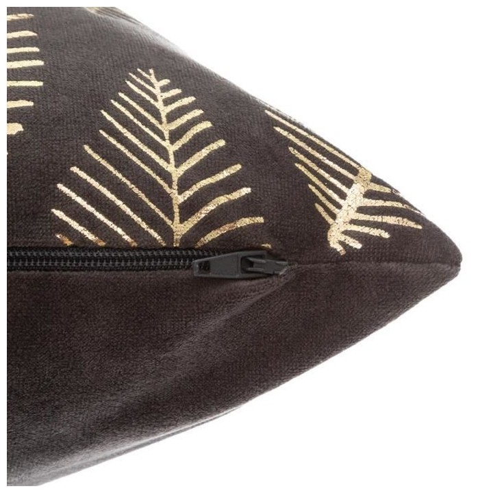 Coussin velours Tropic - 40 x 40 cm - Or et gris