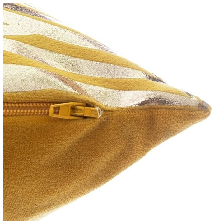 Coussin velours Tropic - 40 x 40 cm - Or et ocre