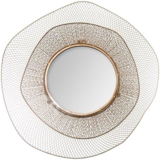 Miroir Met Jellyfish Fer, MDF_E1 et verre - D. 78 x P. 12 cm - Doré