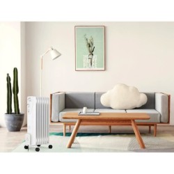 Radiateur électrique bain d'huile 1500W OCEANIC - 3 puissances - 7 éléments - Blanc - Mobile