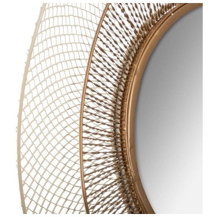 Miroir Met Jellyfish Fer, MDF_E1 et verre - D. 78 x P. 12 cm - Doré