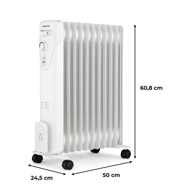 Radiateur électrique bain d'huile 2500W OCEANIC - 3 puissances - 11