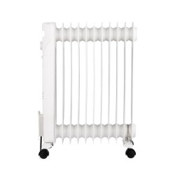 Radiateur électrique bain d'huile 2500W OCEANIC - 3 puissances - 11 éléments - Blanc - Mobile