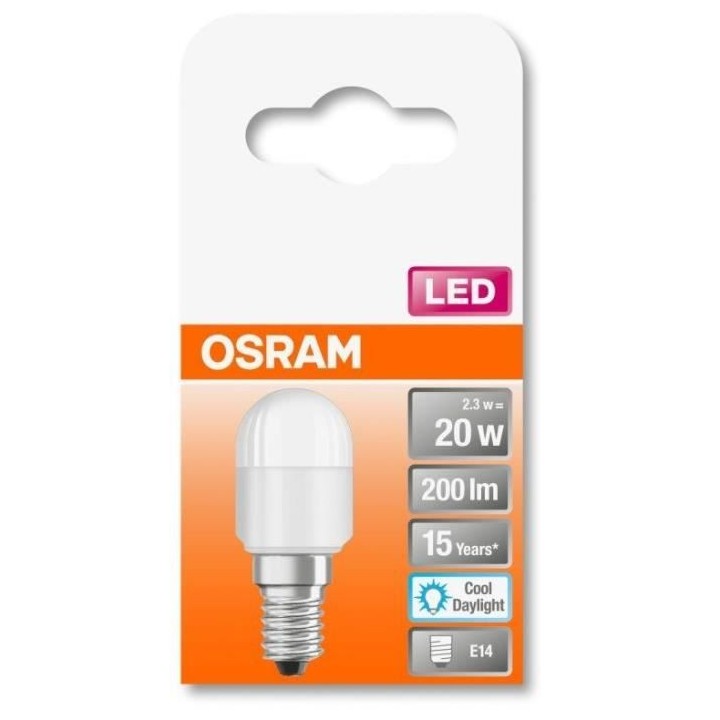 OSRAM Ampoule LED Mini Tube T26 dépoli 2,3W 20 E14 lumiere du jour