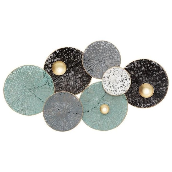 Décoration murale en métal nénuphar - 90 x 50 cm