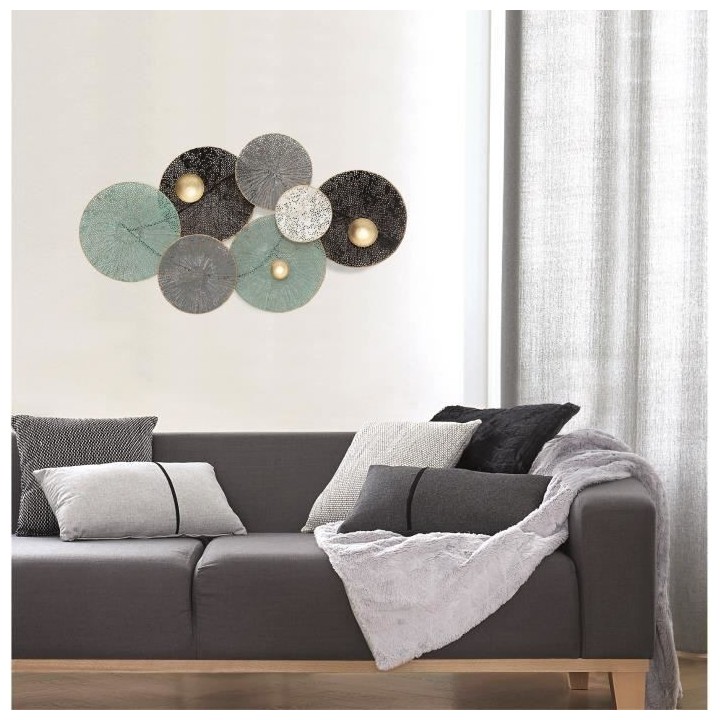 Décoration murale en métal nénuphar - 90 x 50 cm