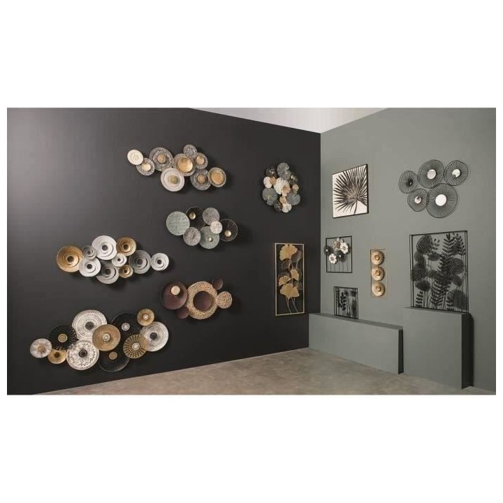 Décoration murale en métal nénuphar - 90 x 50 cm