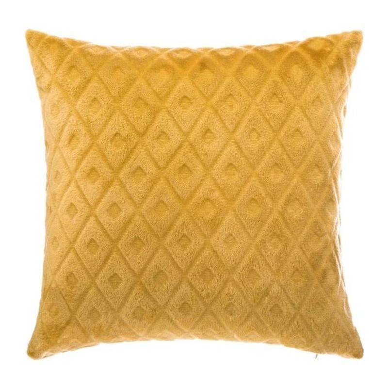 Coussin Flan 3D Losange - Ocre - 40 x 40 cm