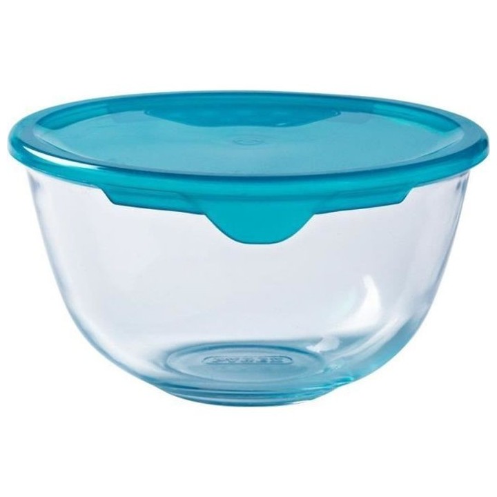 PYREX Bol de préparation + couvercle en plastique 21 cm transparent