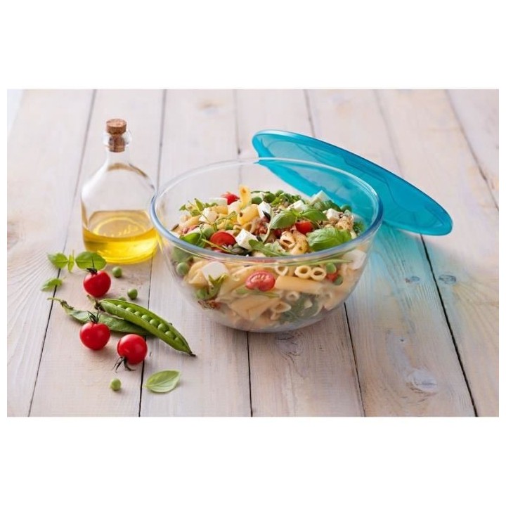 PYREX Bol de préparation + couvercle en plastique 21 cm transparent