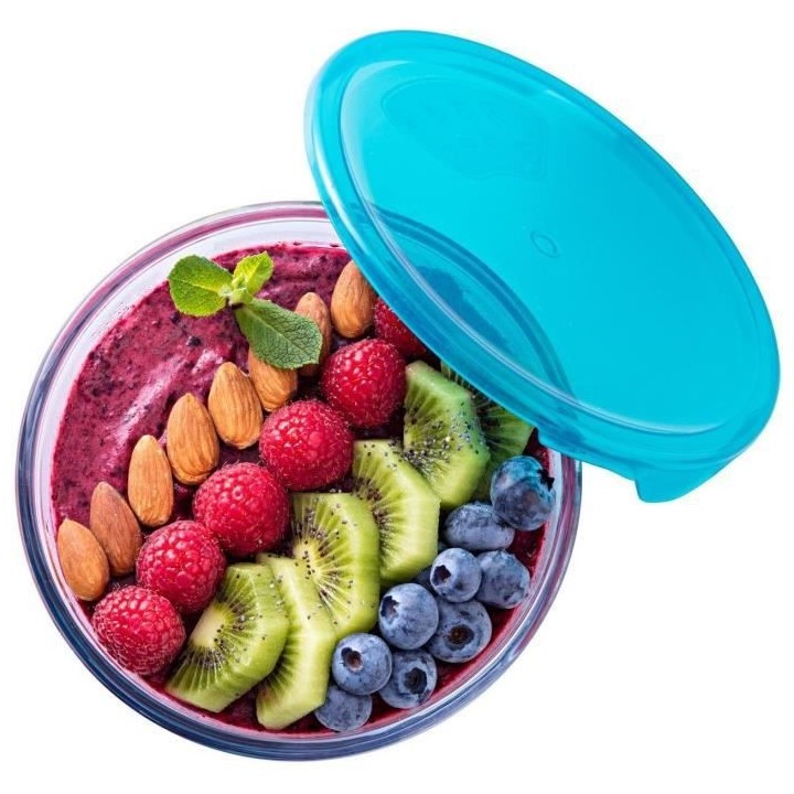 PYREX Bol de préparation + couvercle en plastique 21 cm transparent