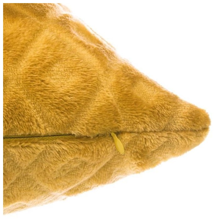 Coussin Flan 3D Losange - Ocre - 40 x 40 cm