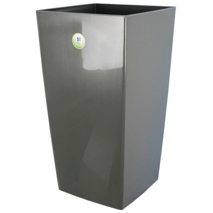 RIVIERA Pot de fleurs Nuance -Carré - 29 x 29 x H 52 cm - 32.6 L - Gr
