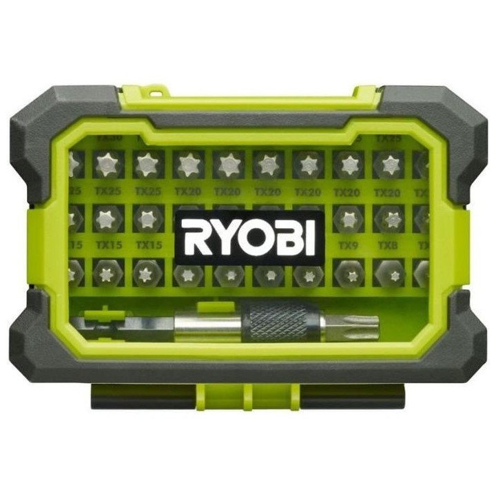 Coffret renforcé RYOBI 32 embouts de vissage Torx T7-T40 - porte-embo