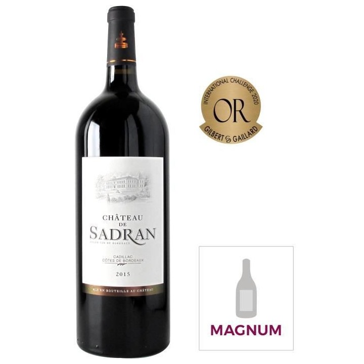 Magnum Château de Sadran 2015 Cadillac Côtes de Bordeaux - Vin rouge