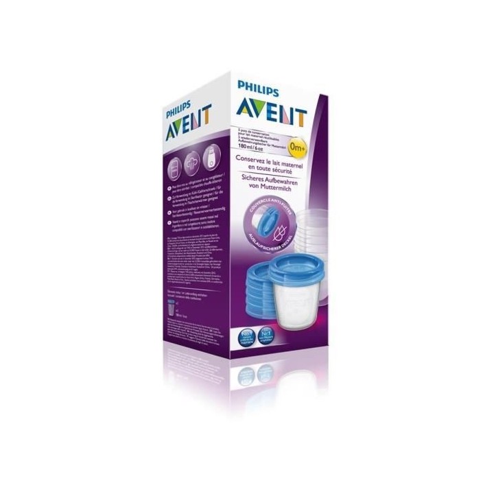 PHILIPS AVENT SCF619/05 Pots de Conservation Réutilisables 5x 180ml