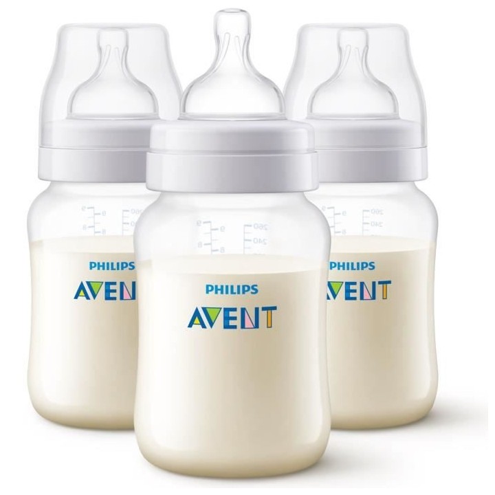 PHILIPS AVENT SCF813/37 Lot de 3 biberons Anti-colic Classic+ 1m+ - 26
