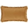 Coussin déhoussable avec contour frange - 30 x 50 cm - Ocre